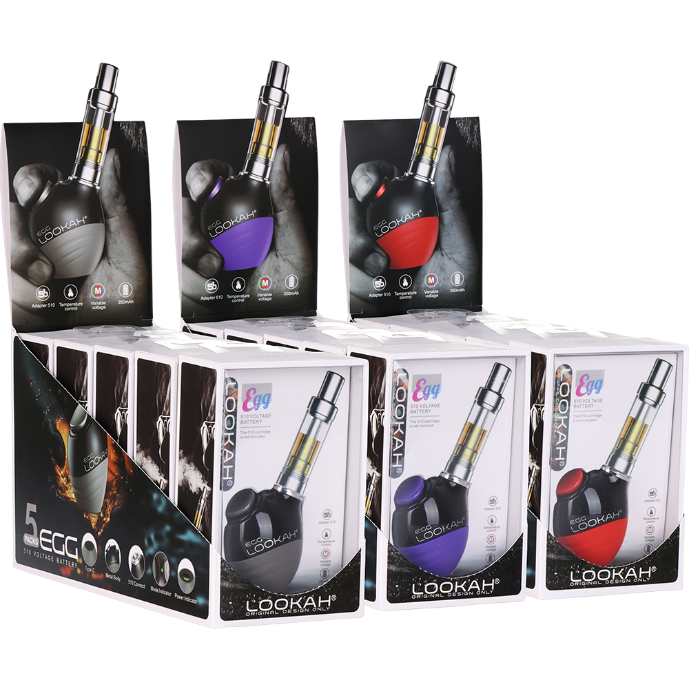 Lookah Egg Variable Voltage 510 Vape Battery | 350mAh | 5ct Display