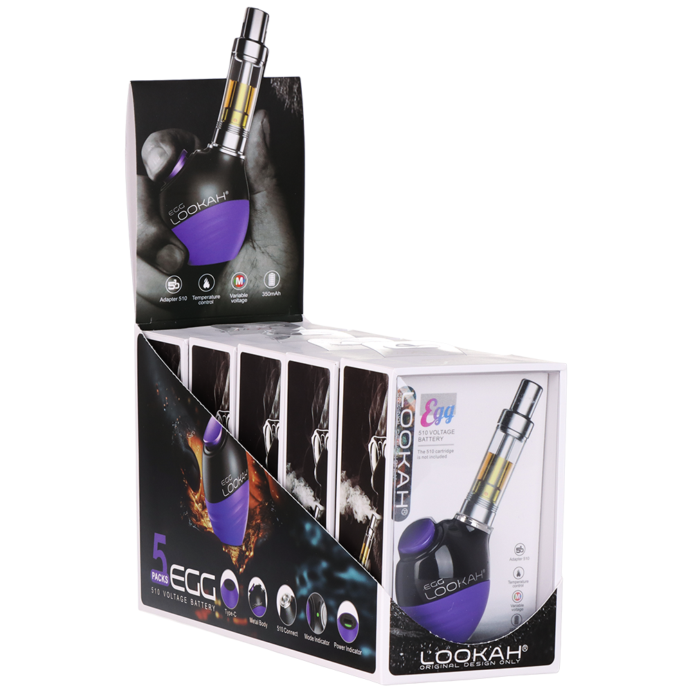 Lookah Egg Variable Voltage 510 Vape Battery | 350mAh | 5ct Display