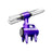 Lookah Giraffe Nectar Collector in Purple, 650mAh, with Glass Tip - Angled Side View