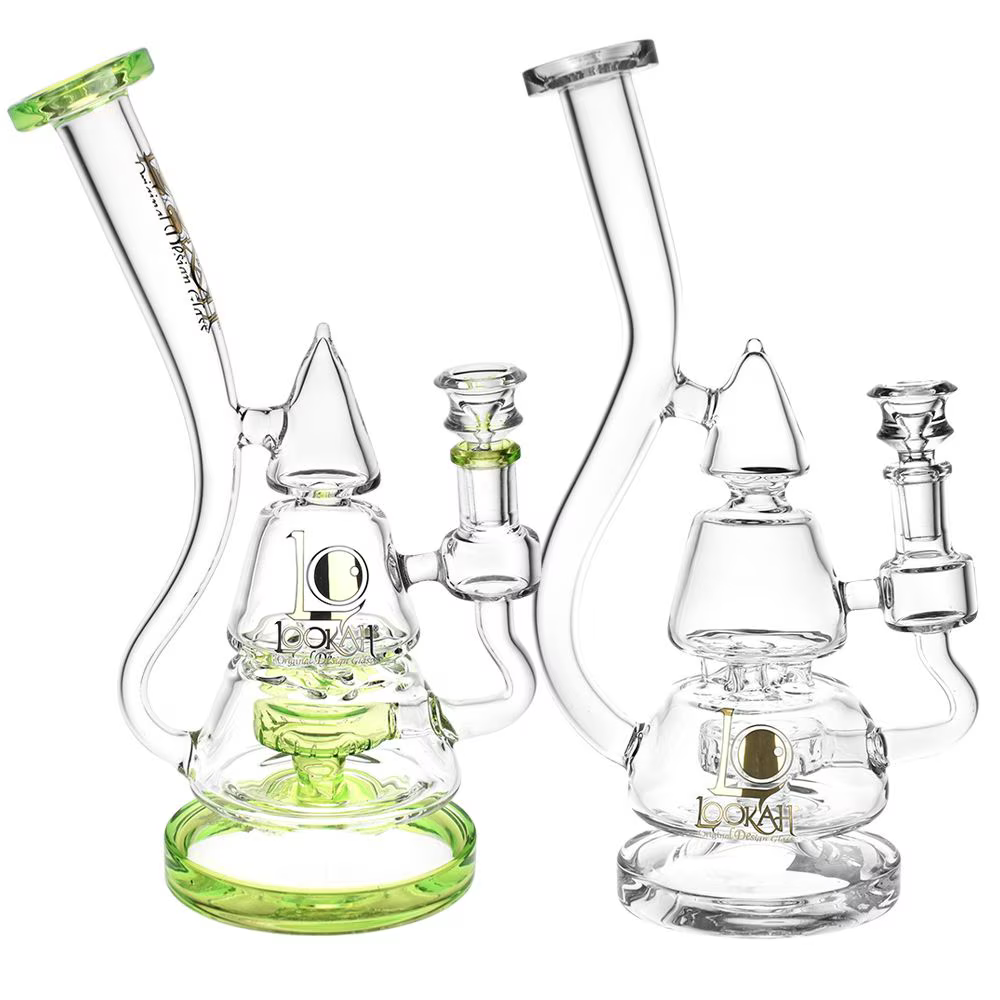 Lookah Glass Stacked Triangle Water Pipe | 11.25" | 14mm F