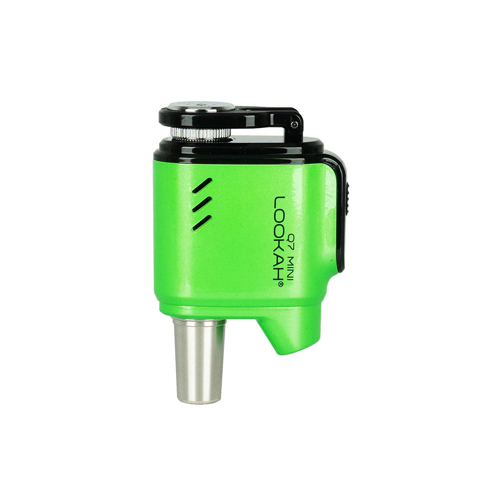 Lookah Q7 Mini Enail in vibrant green, 950mAh, portable concentrate dabbing tool, front view on white background