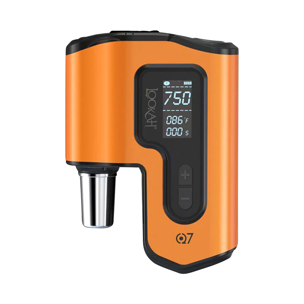 Lookah Q7 orange mini enail dab kit with digital display for concentrates, front view