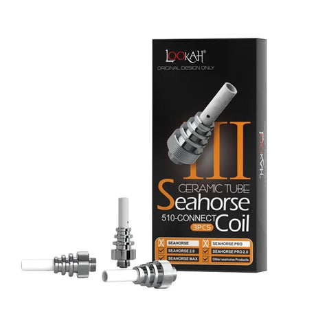 Lookah Seahorse Ceramic Tube 510 Thread Coil III 3-Pack with Packaging