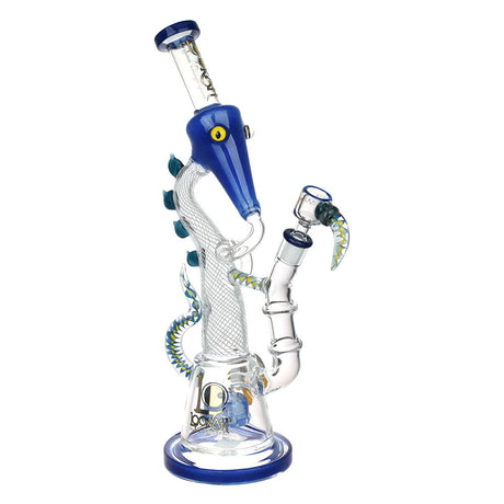 Lookah Trippy Dragon 15" Recycler Water Pipe in Blue with Borosilicate Glass - Front View