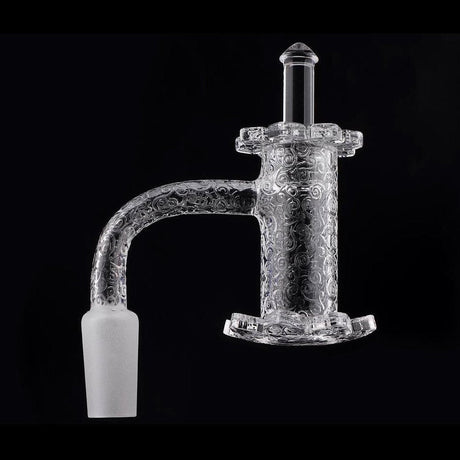 Lotus Etched Quartz Blender Banger Set with Carb Cap & Terp Pearls - The Stash Shack
