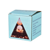 Lotus Flower with White Moon Orgonite Pyramid in packaging - Home Decor