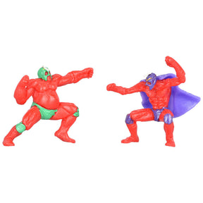 Luchador Birthday Candles, 2pc Set in Assorted Colors, Front View on White Background