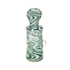 Lucid Lines Bicolor Chillum made of Borosilicate Glass with Swirl Design - Front View