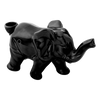 Black Lucky Elephant Ceramic Pipe, 7" Spoon Design, Ideal for Dry Herbs, Side View