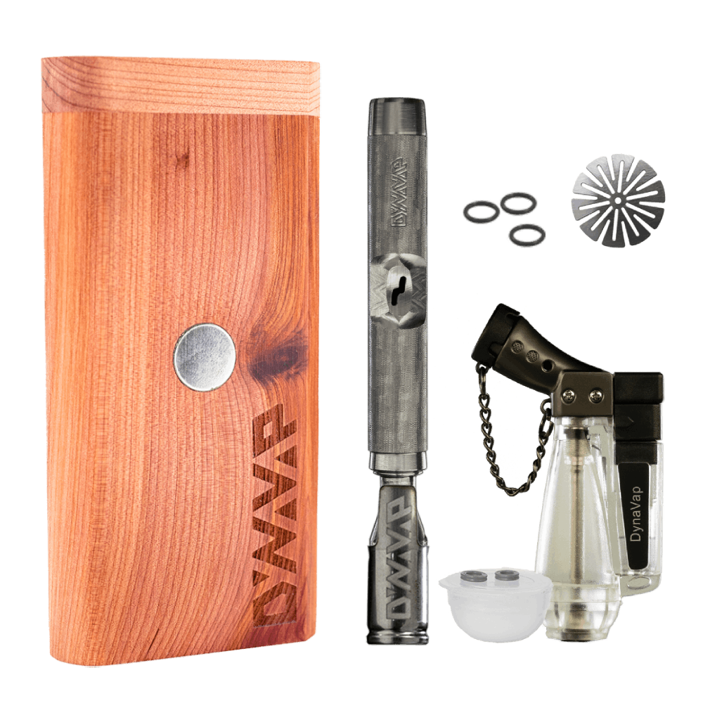 DynaVap M 7 Starter Pack with Stainless Steel Vaporizer, Wood Storage Box, and Accessories