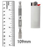 DynaVap The M 7 XL vaporizer photographed next to a scale reference to show its actual size and length.
