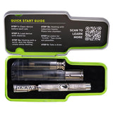 DynaVap The M 7 vaporizer photographed from a bird's eye view, showing the device laid flat end to end.