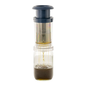 Magical Butter Filter Press front view with clear markings and easy-press handle