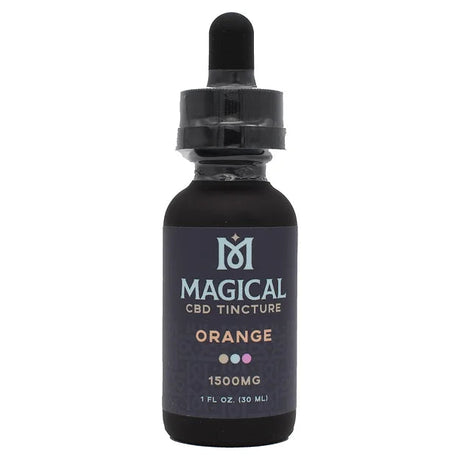 Magical CBD Tincture Orange Flavor 1500mg Front View on White Background