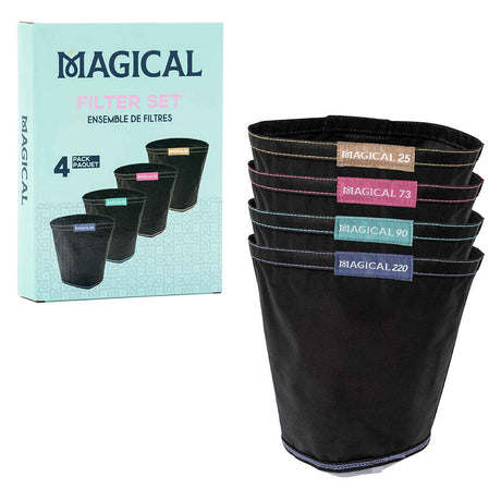 Magical Filter Bag Kit with 4 Assorted Micron Sizes for Efficient Filtration, Front View