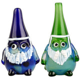 Magical Gnome Hand Pipes - 4" Borosilicate Glass, Assorted Colors, Front View