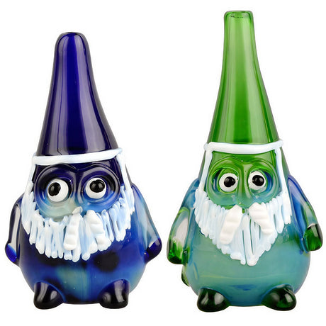 Magical Gnome Hand Pipes - 4" Borosilicate Glass, Assorted Colors, Front View