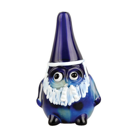 Magical Gnome Hand Pipe - 4" Borosilicate Glass with Sidecar Design on White Background