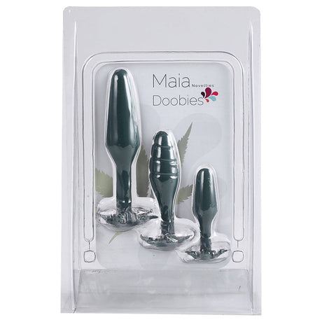 Maia Novelties 420 Series Doobies Silicone Anal Trainers, 3-Pack, Front View