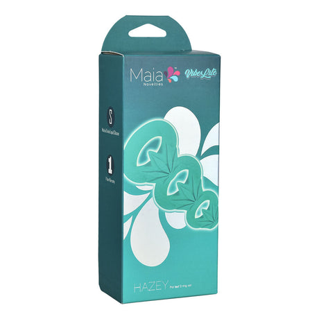Maia Novelties Hazey Silicone Ring Set packaging, 3-pack, easy-to-store design