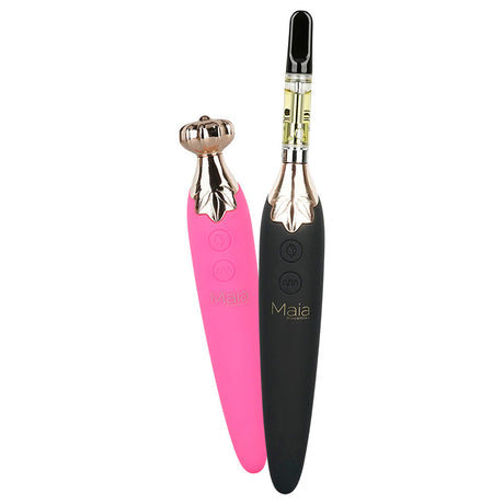 Maia Novelties Vaporator 2-in-1 510 Battery and Massager in Pink and Black, 400mAh, Front View