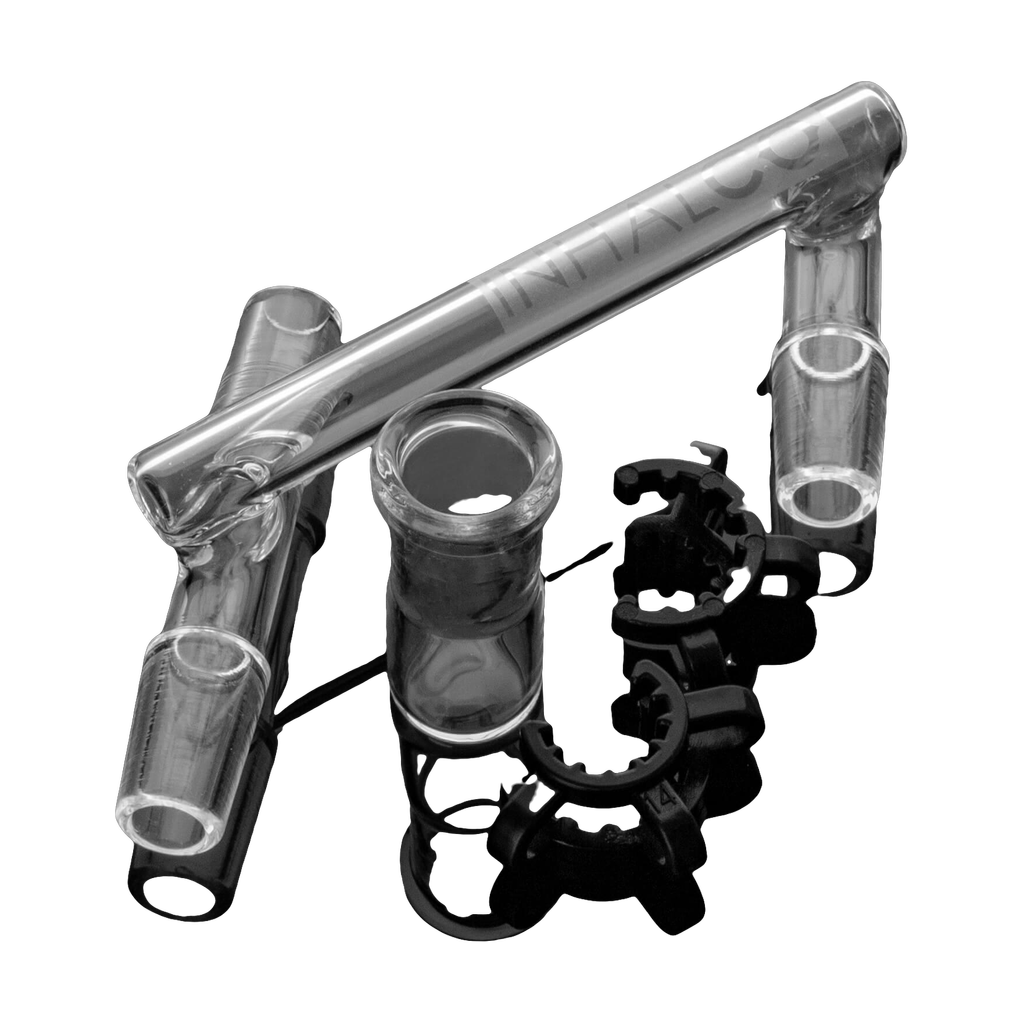 PILOT DIARY 14mm Male To Male Dropdown Reclaim Catcher, Clear Glass, Angled View