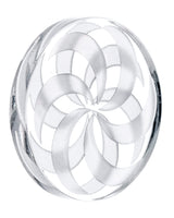 Clear Borosilicate Glass Mandala Disk Carb Cap for Dab Rigs, Heavy Wall Design, 1.25"