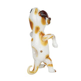 Borosilicate Glass Hand Pipe in Dog Shape with Spots, Front View on White Background