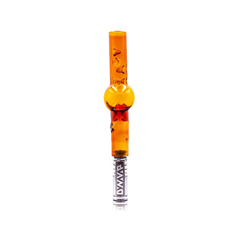 Amber Maraca Glass Cooling Stem for DynaVap, front view on a seamless white background