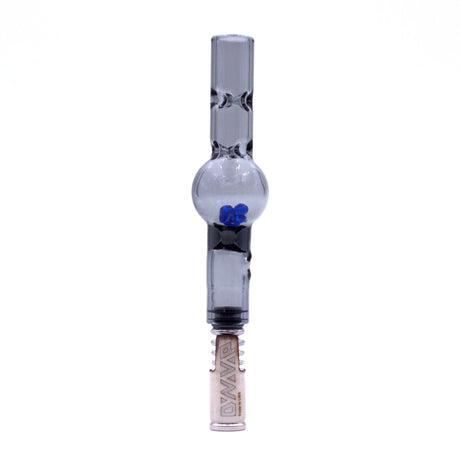 Black Maraca Glass Cooling Stem for DynaVap, front view on a seamless white background