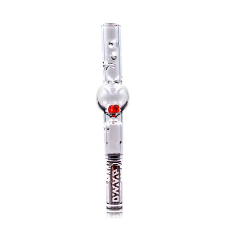 Clear Maraca Glass Cooling Stem for DynaVap, front view on seamless white background