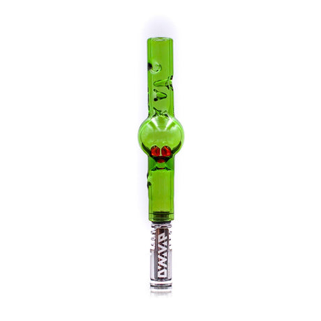 Green Maraca Glass Cooling Stem for DynaVap, front view on seamless white background