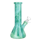 Marbled Glass Beaker Water Pipe | 14mm F | Colors Vary