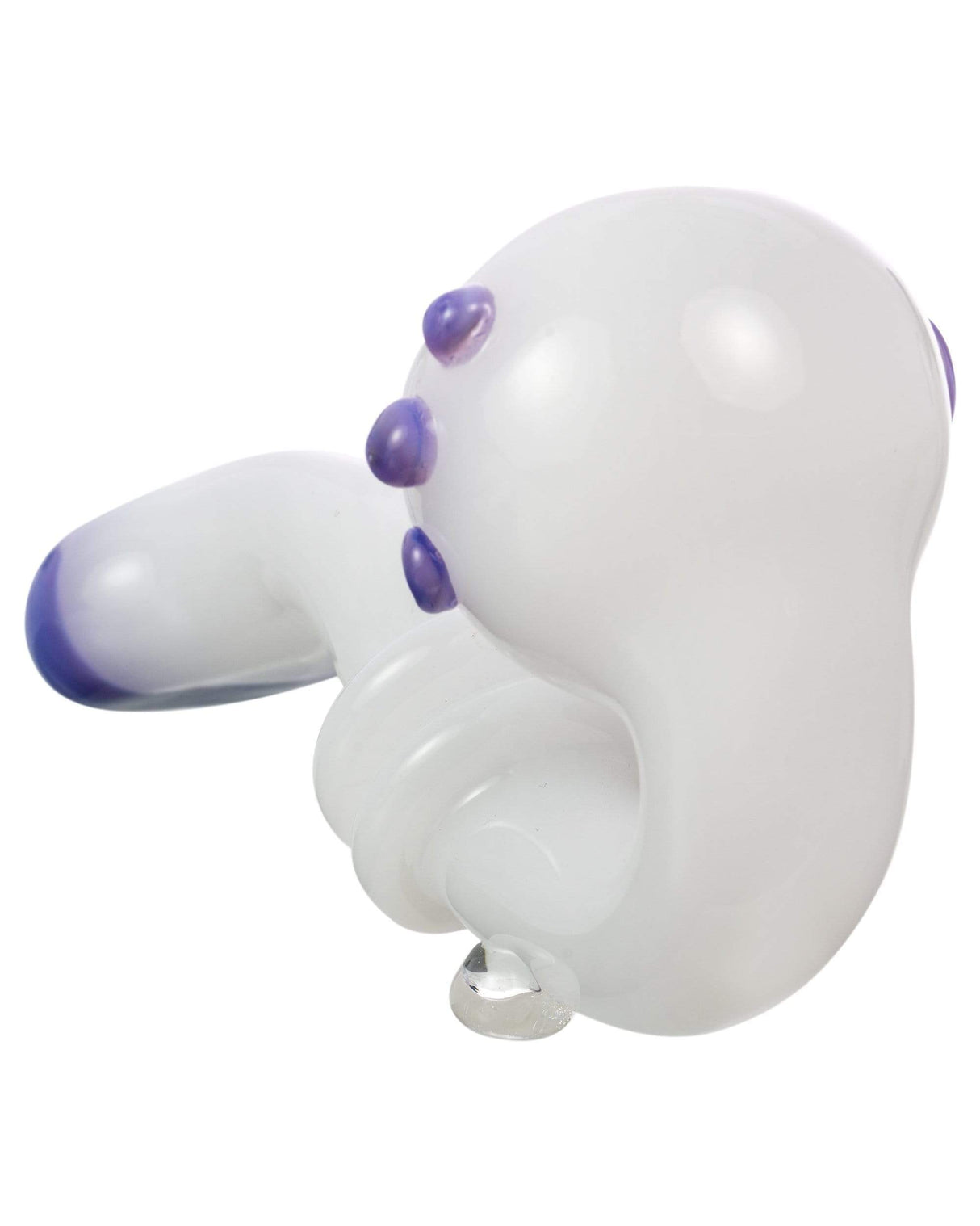 Valiant Distribution Maria Ring Sherlock Hand Pipe in White with Purple Accents, Compact Design