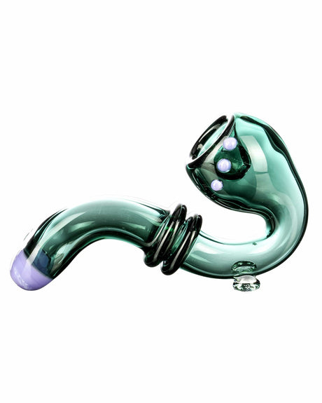 Valiant Distribution Maria Ring Sherlock Hand Pipe in Teal/Purple, Compact Design for Dry Herbs