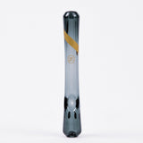 Marley Natural Smoked Glass Steamroller with Gold Stripe, Front View on White Background