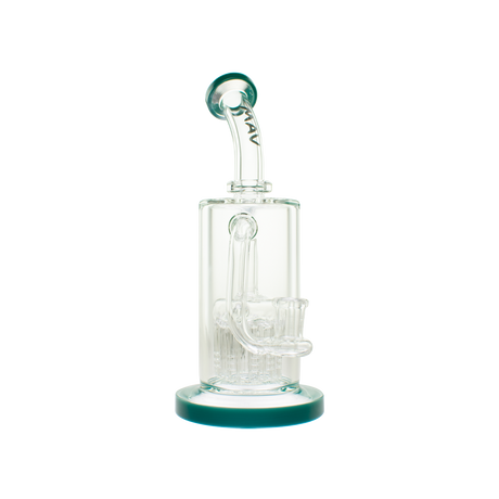 MAV Glass 12 Arms Sycamore Tree Perc 2.0 Bong in Aqua, Front View on White Background