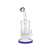 MAV Glass 12 Arms Sycamore Tree Perc Bong in Deep Blue with Clear Borosilicate Glass, Front View