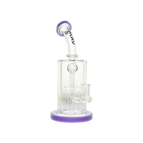 MAV Glass 12 Arms Sycamore Tree Perc 2.0 Bong in Purple, Front View on White Background