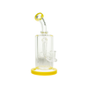 MAV Glass 12 Arms Sycamore Tree Perc 2.0 Bong in Yellow, Side View on White Background