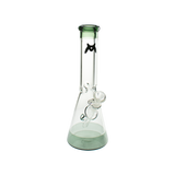 MAV Glass 12" Accent Color Beaker Bong in Black with Clear Glass Downstem, Front View