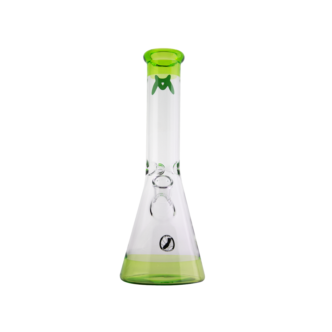 MAV Glass 12" Accent Color Beaker Bong with 5mm thickness and 44mm diameter, front view on white background