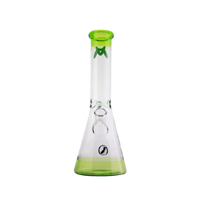 MAV Glass 12" Accent Color Beaker Bong with 5mm thickness and 44mm diameter, front view on white background
