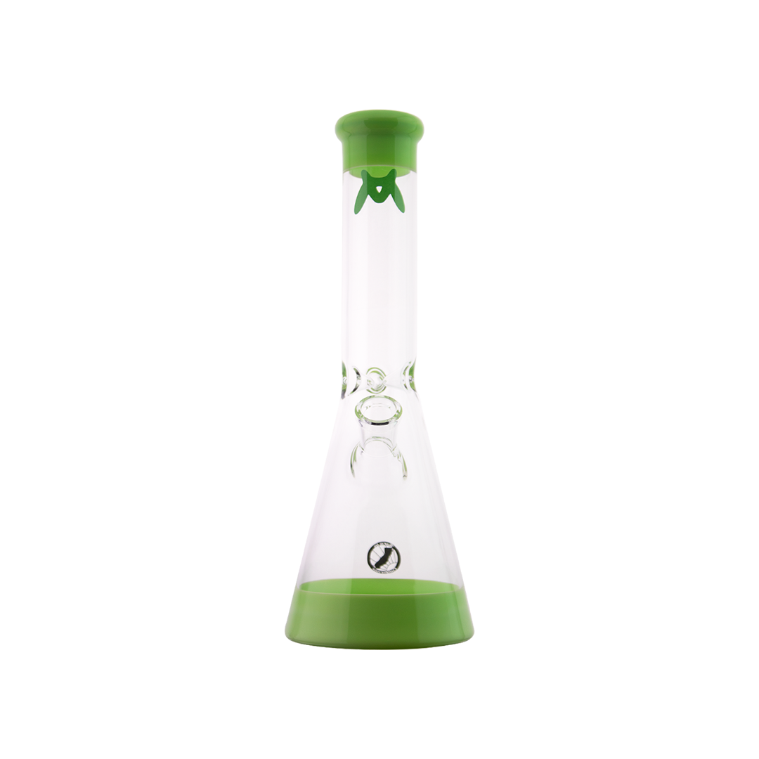 MAV Glass 12" Accent Color Beaker Bong in Slime Green with 5mm Thickness and 14mm Joint