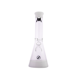 MAV Glass 12" White Accent Beaker Bong with Clear Downstem, Front View on Seamless White