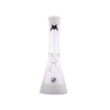 MAV Glass 12" White Accent Beaker Bong with Clear Downstem, Front View on Seamless White