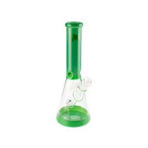 MAV Glass 12" Full Color Beaker Bong in Forest Green with Thick Glass - Front View