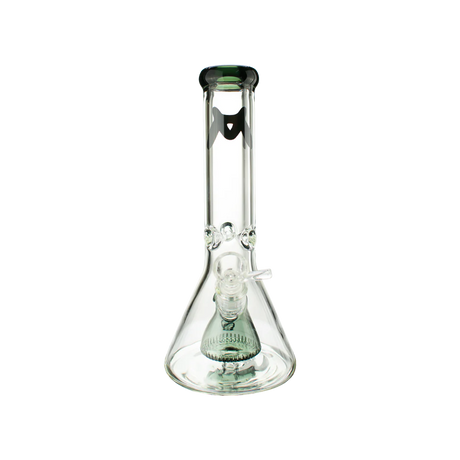 MAV Glass 12" Slitted Pyramid Beaker Bong in Black, 7mm Thick Side View