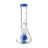 MAV Glass 12" X 7mm Lavender Slitted Pyramid Beaker Bong with thick base, front view