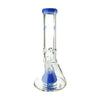 MAV Glass 12" X 7mm Lavender Slitted Pyramid Beaker Bong with thick base, front view